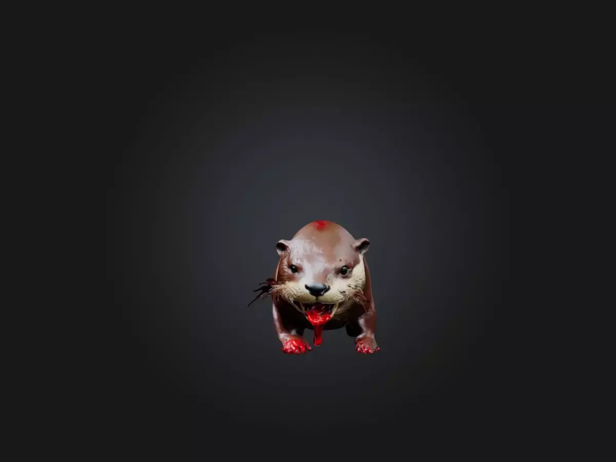 Realistic Bleeding Otter Model Low-poly 3D model