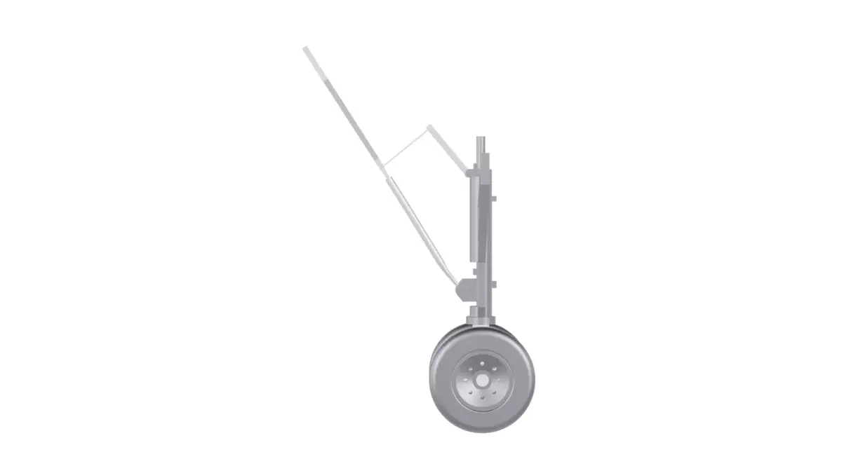 Simple landing gear rigged 3D model