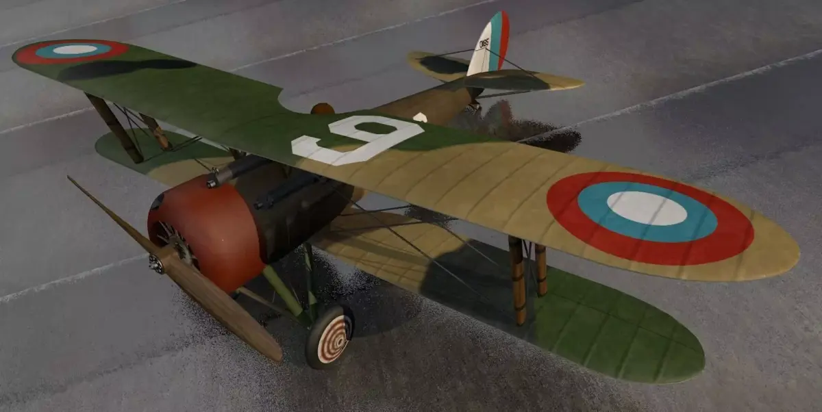 Nieuport-28 british biplane - british biplane 3D model