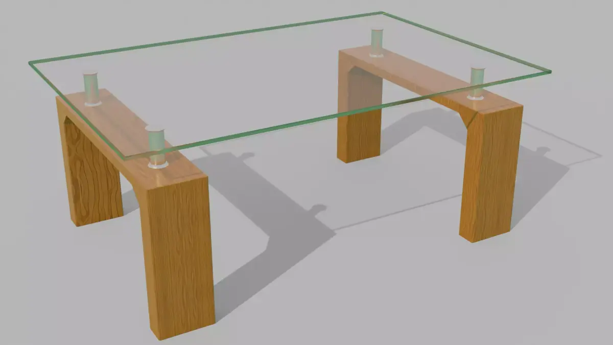 Glass table - furniture - Mesa de cristal - mueble Free low-poly 3D model