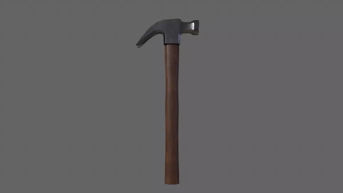 PBR Claw Hammer Wood3 Low-poly 3D model