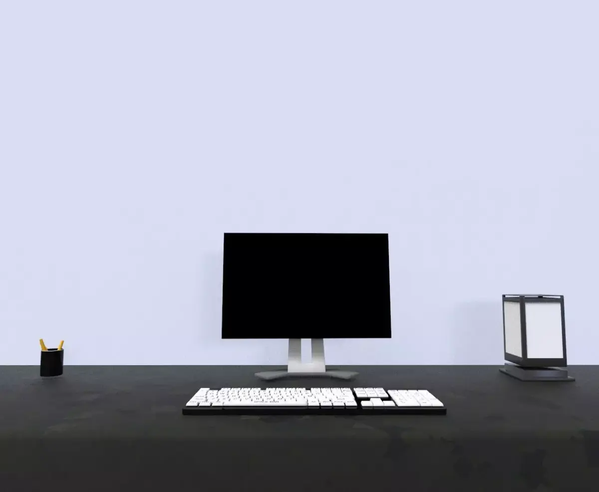 Study and computer table Free low-poly 3D model