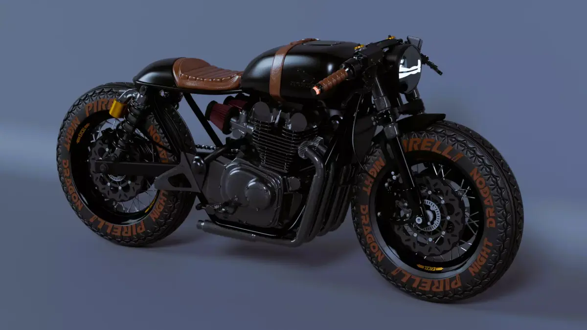 Cafe Racer Motorcycle 3D model get