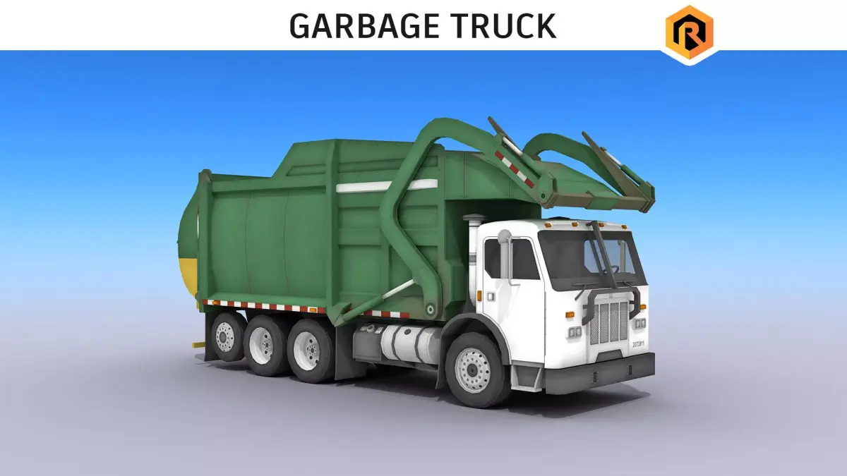 Garbage Truck Low-poly 3D model