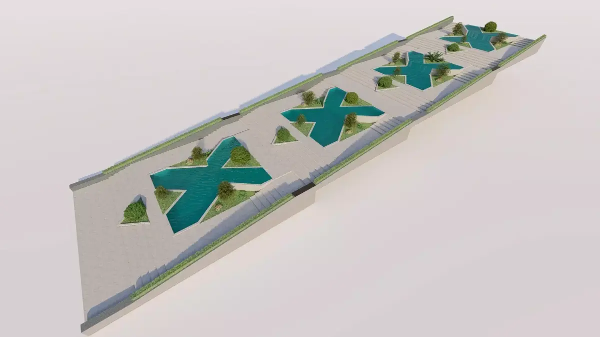 park-public park-Private Park Landscape 3D model 2