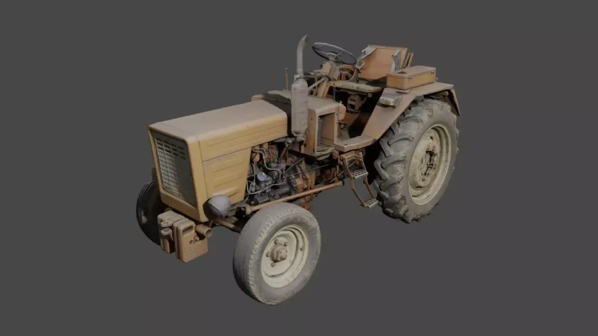 Old rusty and dirty tractor Wladimirec T-25 3D model