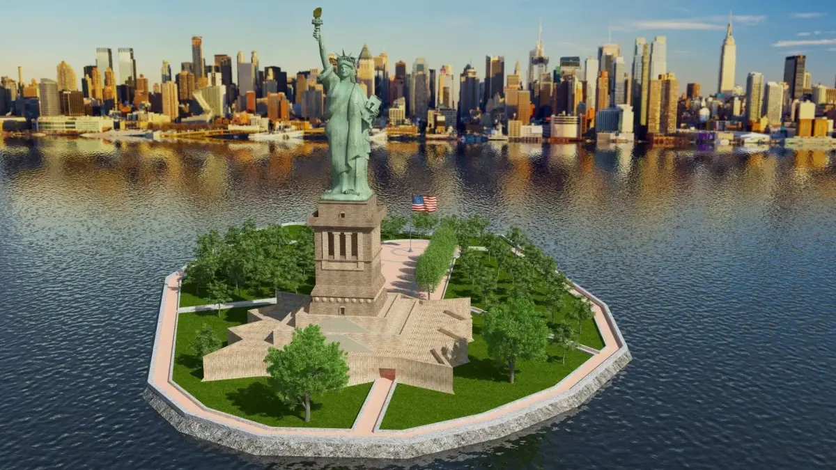 Statue of Liberty Island 3D model