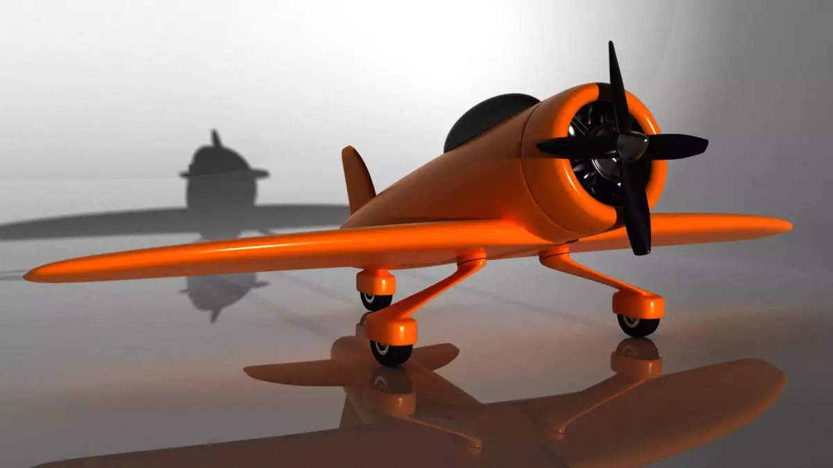 Propeller Plane-Cartoon Low-poly 3D model