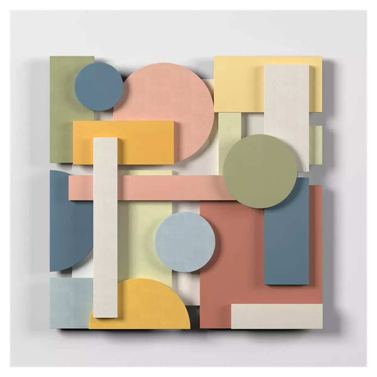 Wall Colored shapes Decoration - 60x60 - Collection - Part 1 3D model