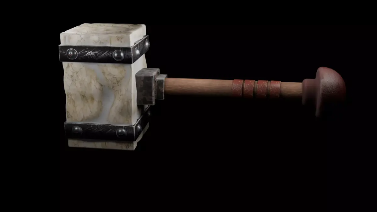 HAMMER LOW POLY GAME READY  Low-poly 3D model