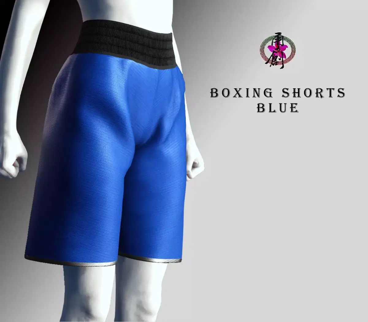 Boxing Shorts - Blue Low-poly 3D model