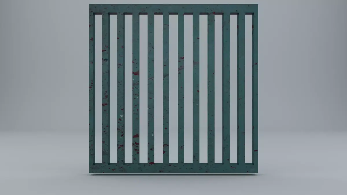 grid low poly GameReady grunge fence Low-poly 3D model