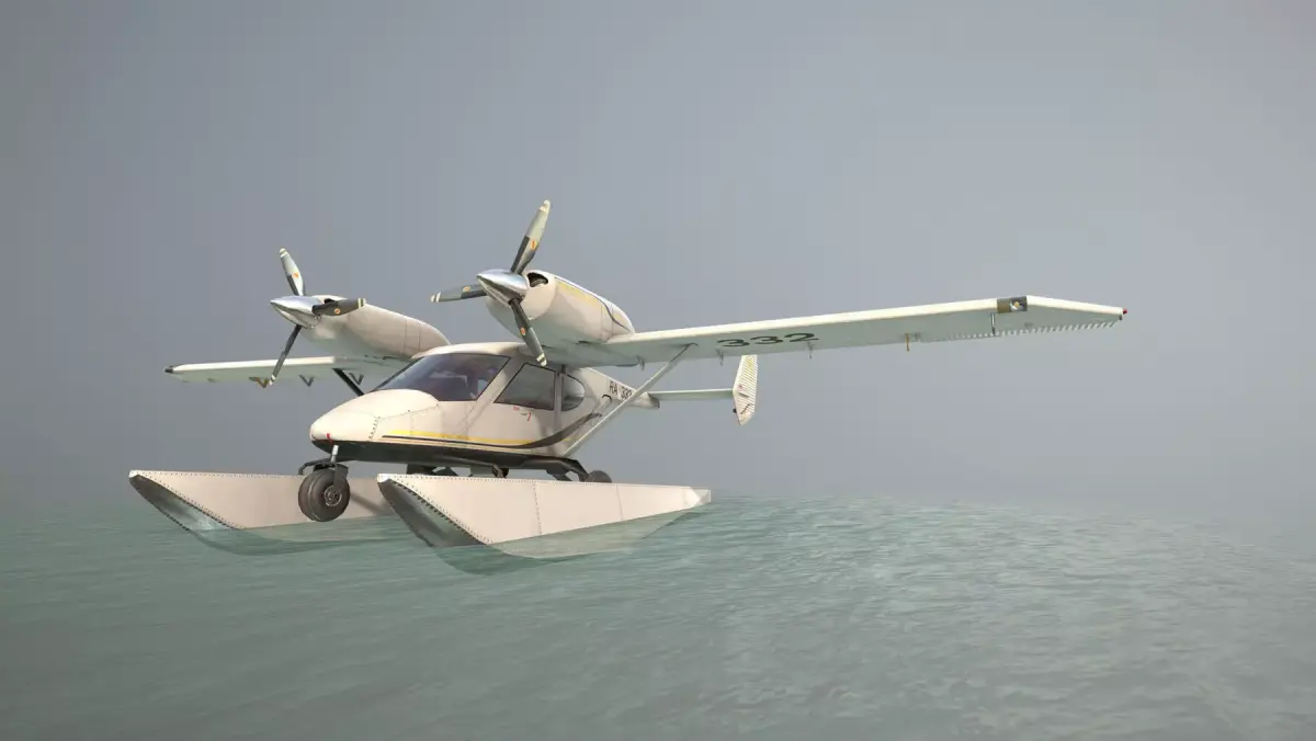 Accord-201 Floatsplane BlackGoldLines Livery Low-poly 3D model
