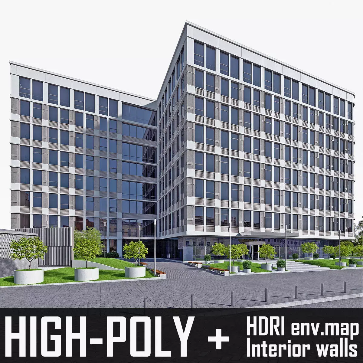 Office Building 01 Low-poly 3D model