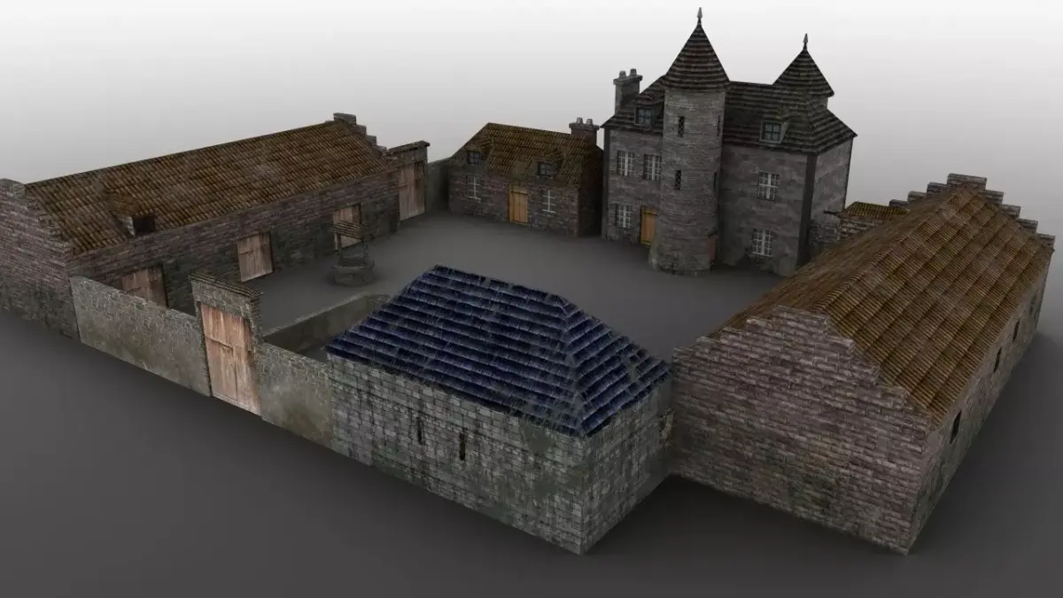 French Manor Low-poly 3D model