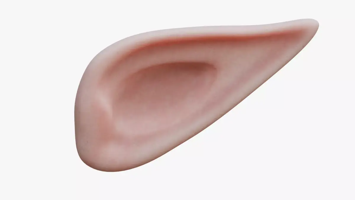 Stylized elf ear Low-poly 3D model