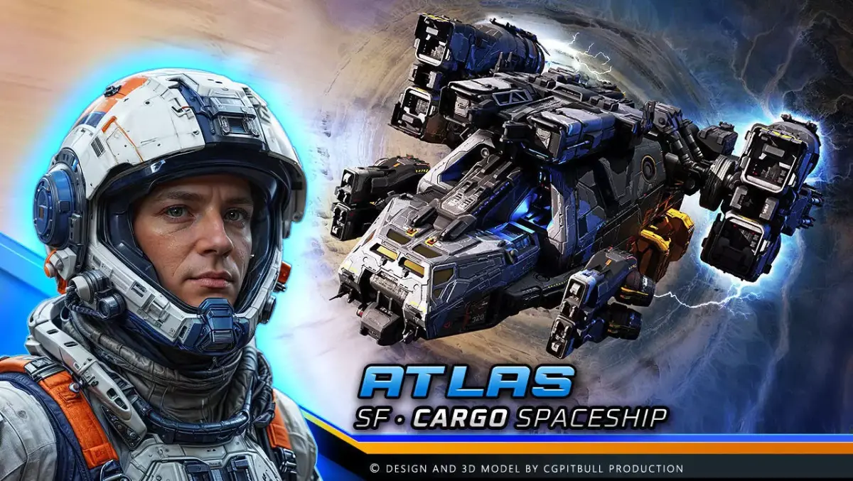 ATLAS - Cargoship Low-poly 3D model
