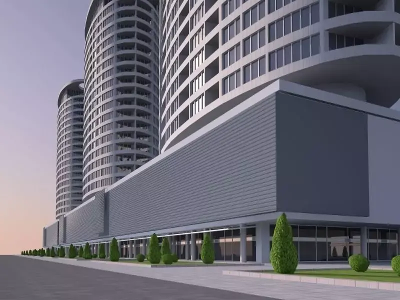 Residential building 3D model get