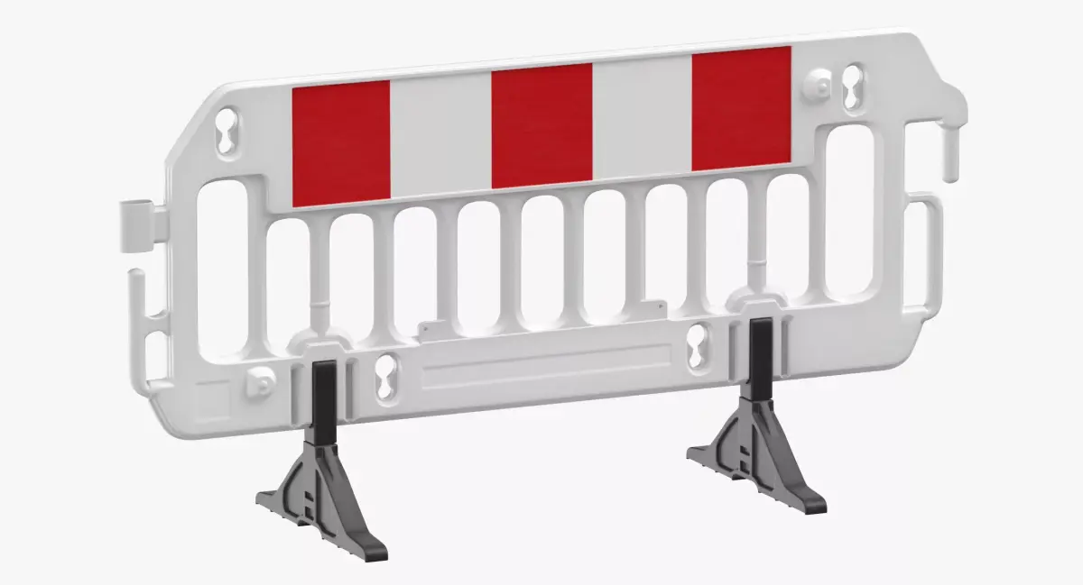 Construction Barrier 01 White 3D model