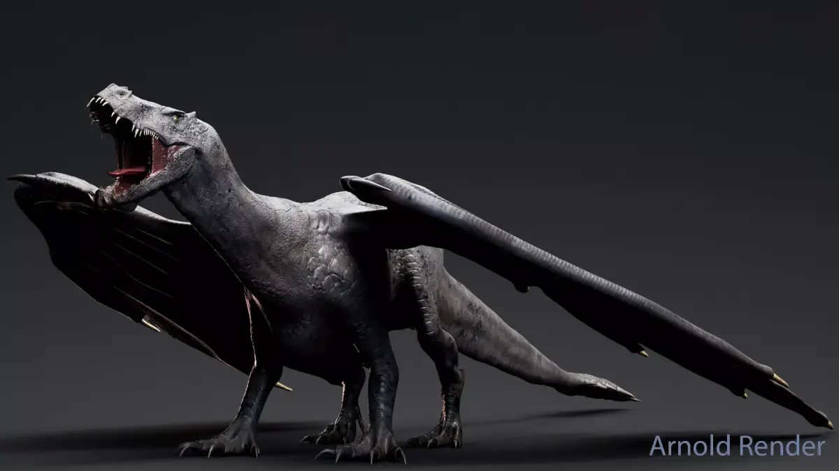 Dinosaur Iron Fire Dragon - Unity Project  Low-poly 3D model