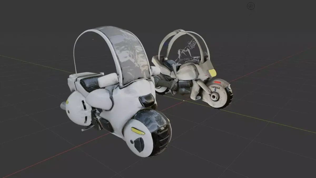 Bulmas Capsule No9 Bike Renderable Low-poly 3D model
