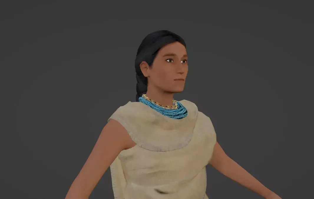 Hohokam Woman Low-poly 3D model