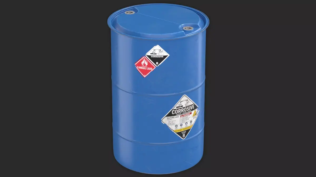Industrial Acid Barrel  3D model