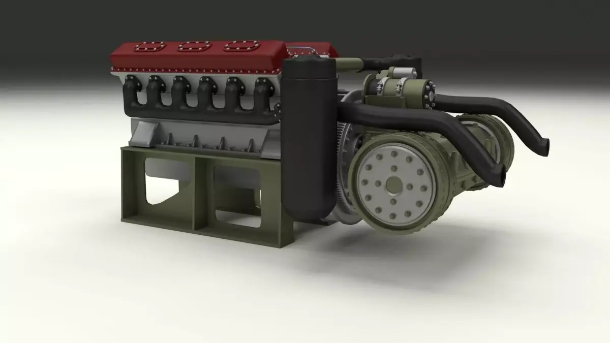 T-34 Engine and Transmission 3D model