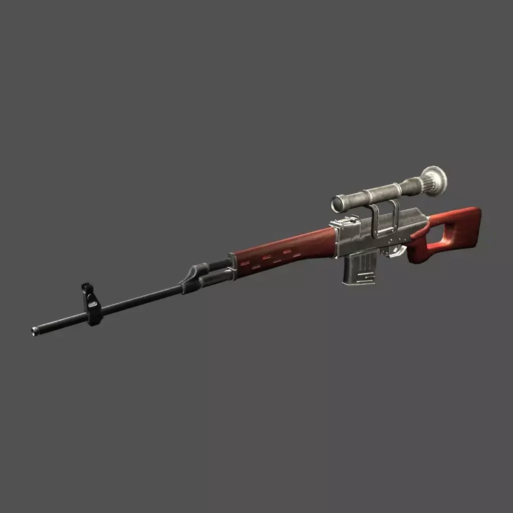 SVD sniper rifle Low-poly 3D model