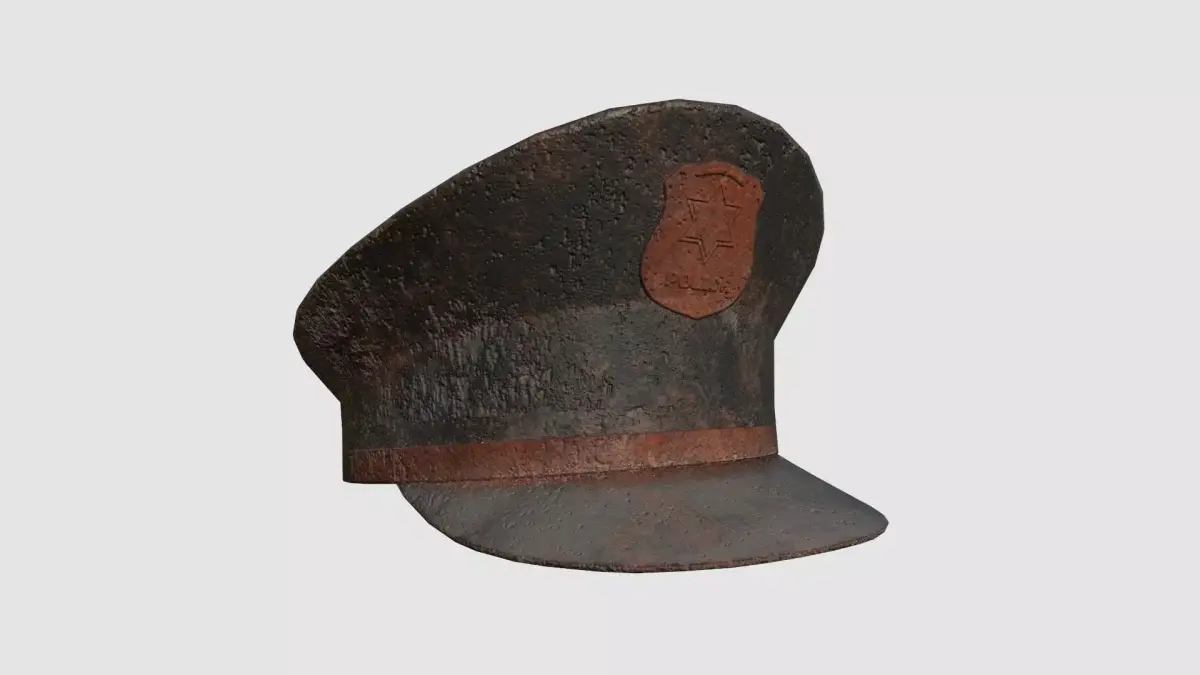 Police Cap 10 Destroyed - Military Character Design Fashion Low-poly 3D model