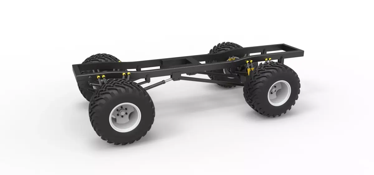 Chassis of vintage monster truck Scale 1 to 25 3D print model