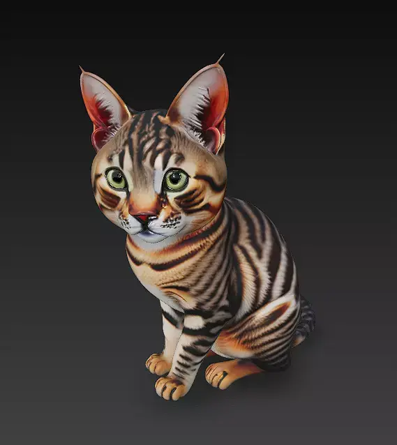 Cat Realistic 3D Model Basic - Low Poly Realistic Low-poly 3D model 12