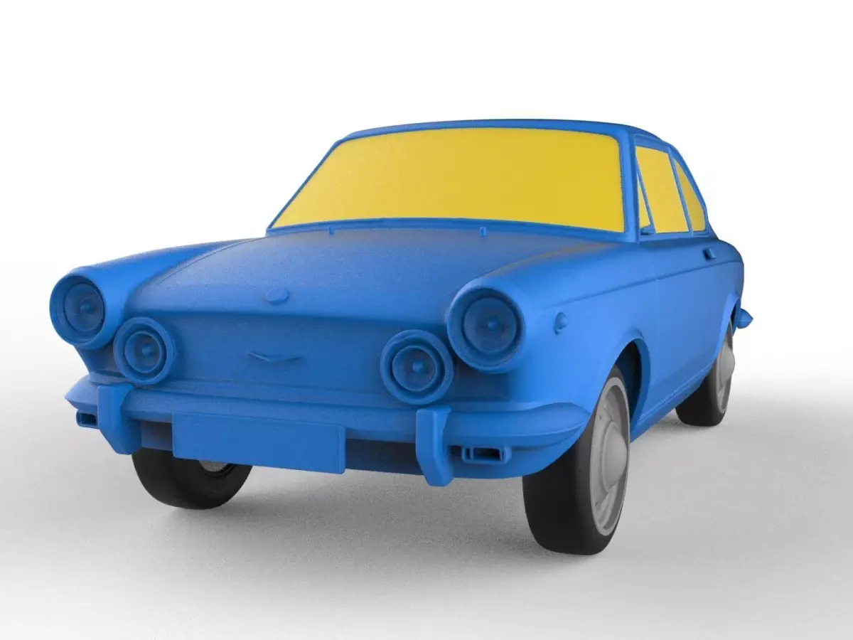 Fiat 850 1968 Classic Car 3D print model