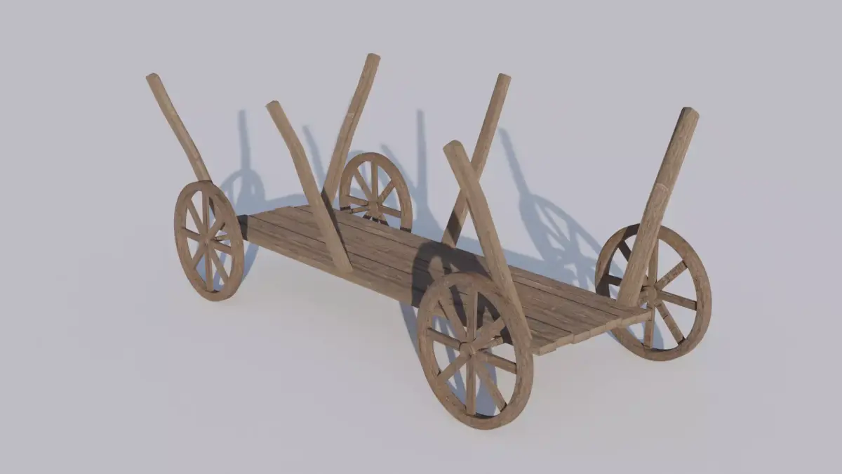 Wodeen cart Low-poly 3D model