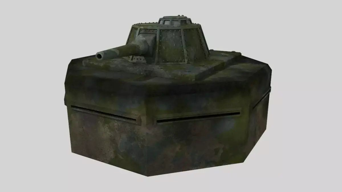 WW II pillbox blockhaus Low-poly 3D model