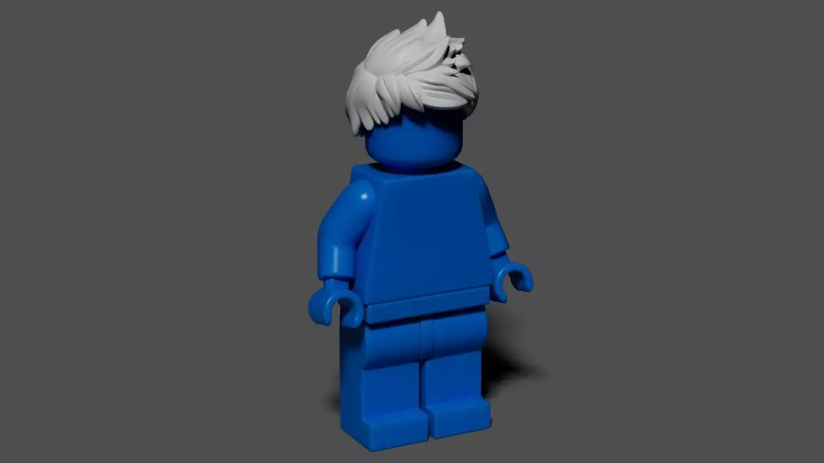 Anime Spiky Hair 3D Model for Lego Minifigure Jackfrost 3D model