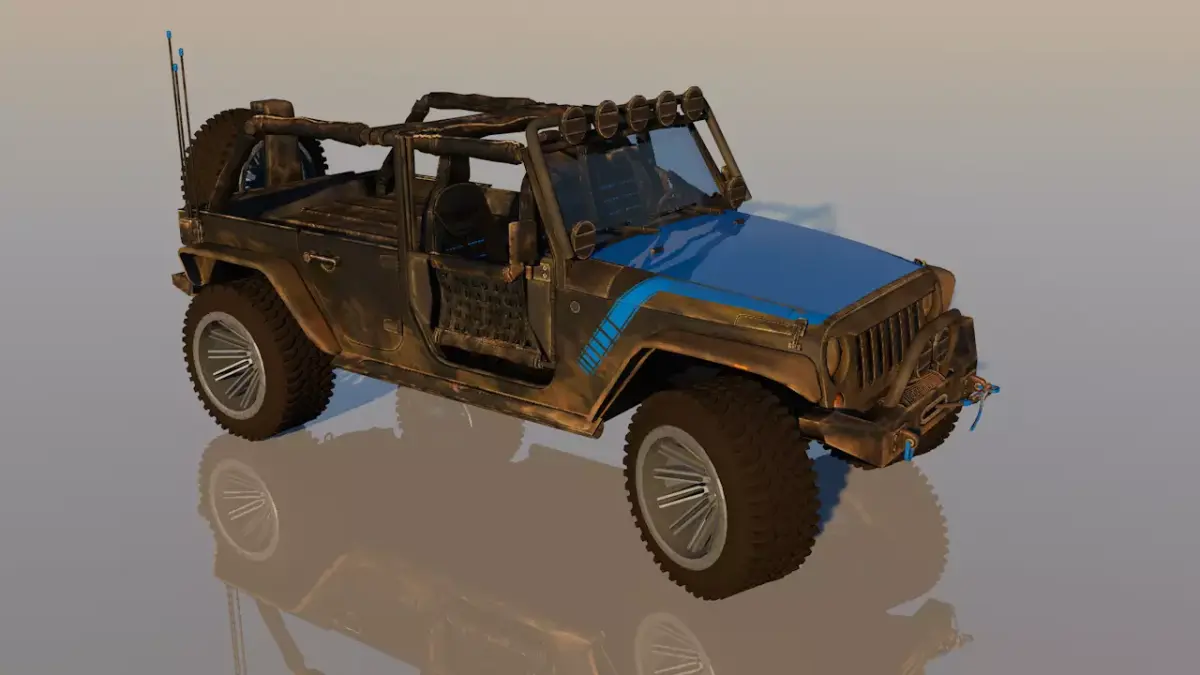 Uncovered Jeep Free Adventure Jeep 3D Model Midpoly Free 3D model