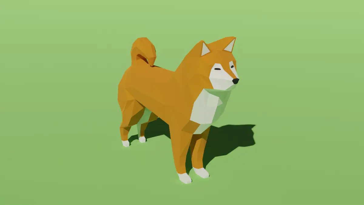 Shiba Inu - low-poly 3D model rigged dog Low-poly 3D model