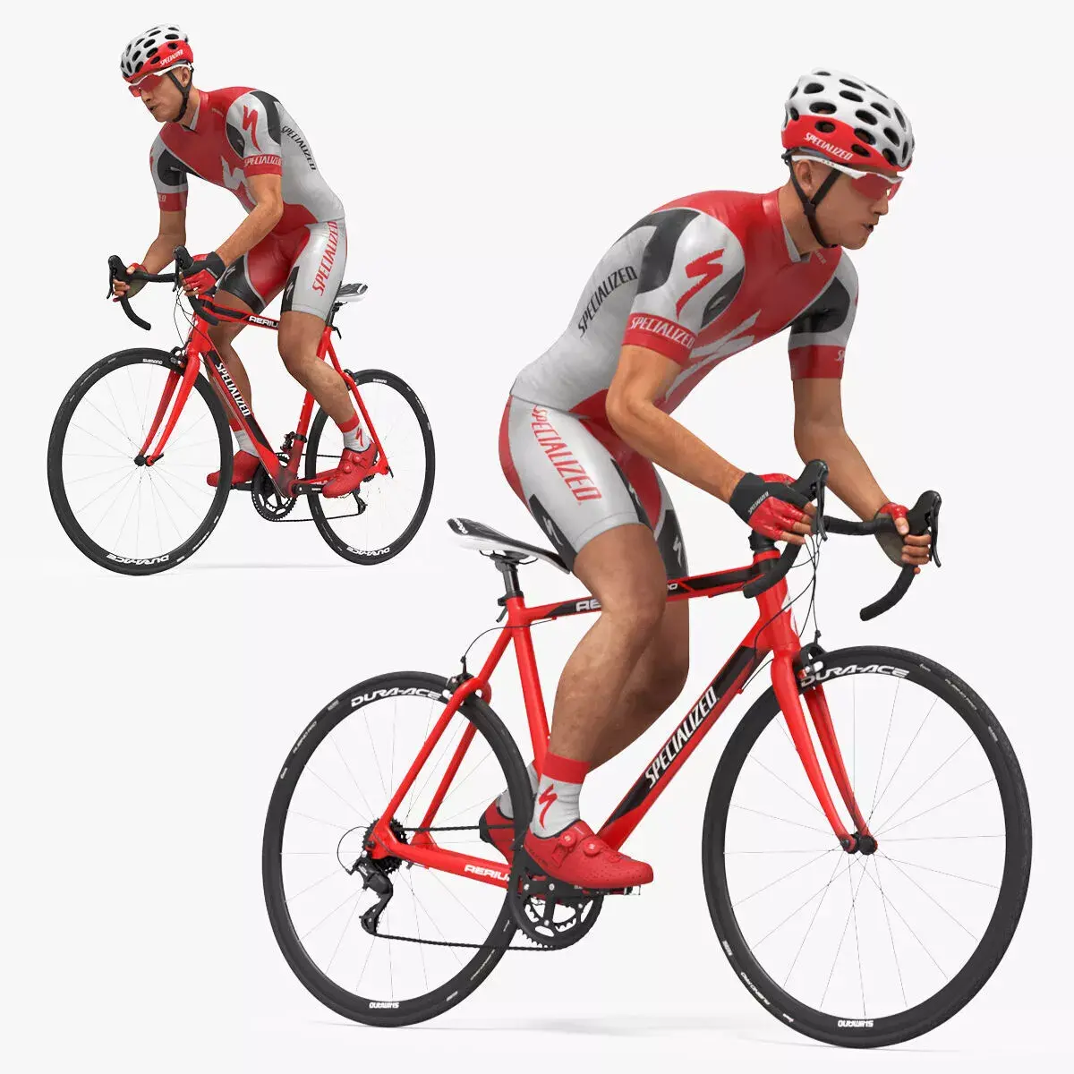 Cyclist Ride Fast Standing Animated Rigged For Maya 3D model