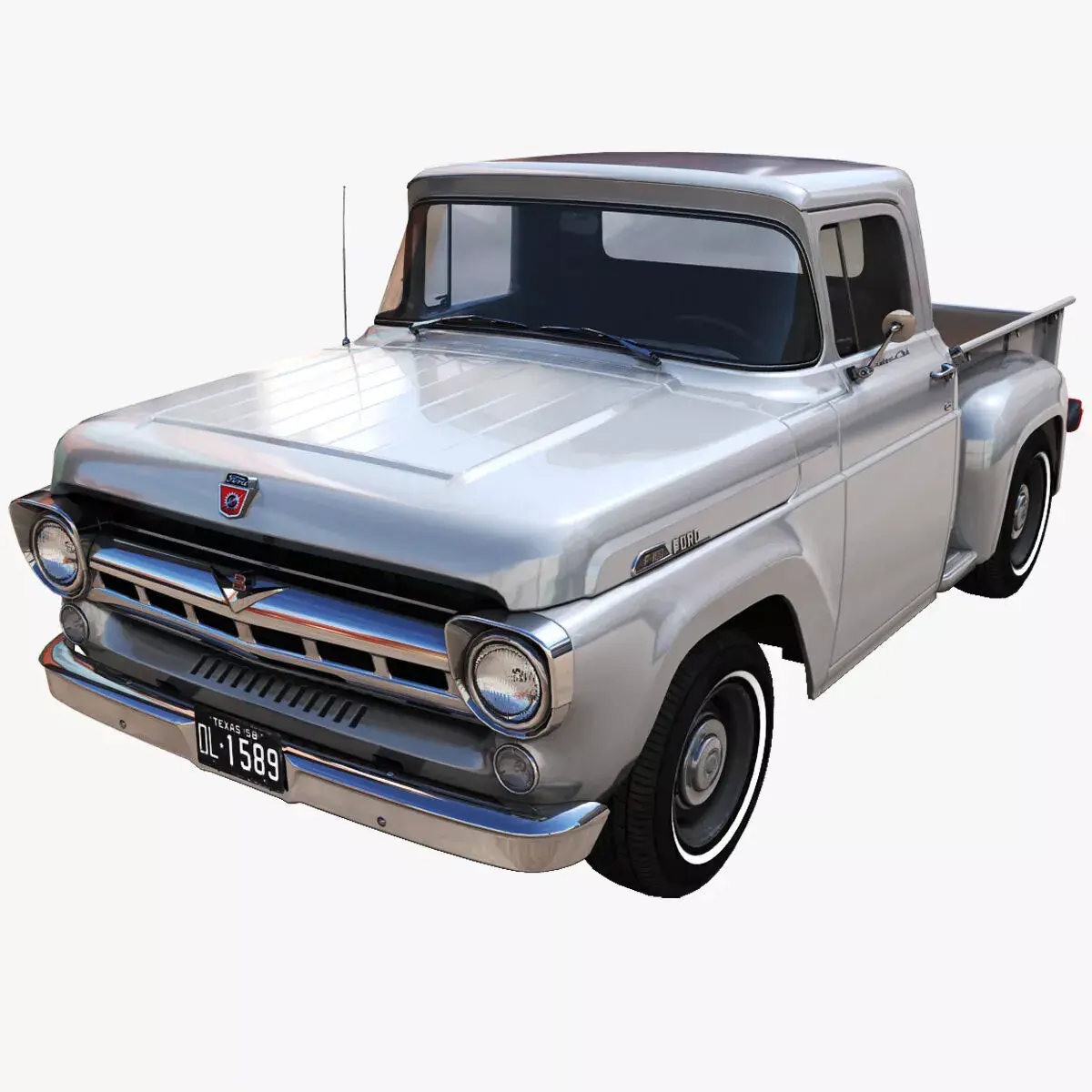 50s American shortbed pickup PBR Low-poly 3D model