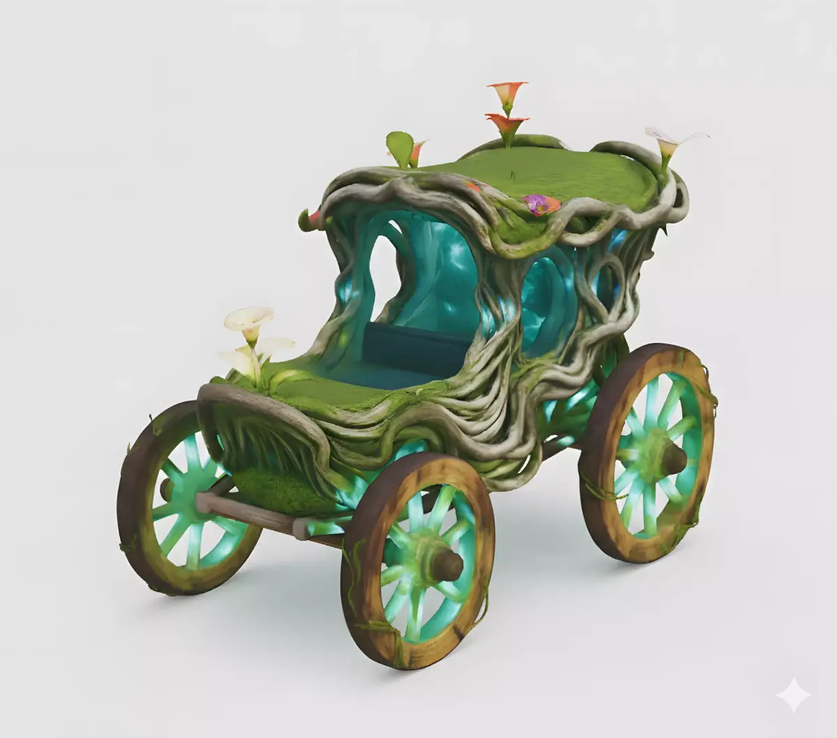 Nature Grace Living Elven Carriage 3D Model Low-poly 3D model