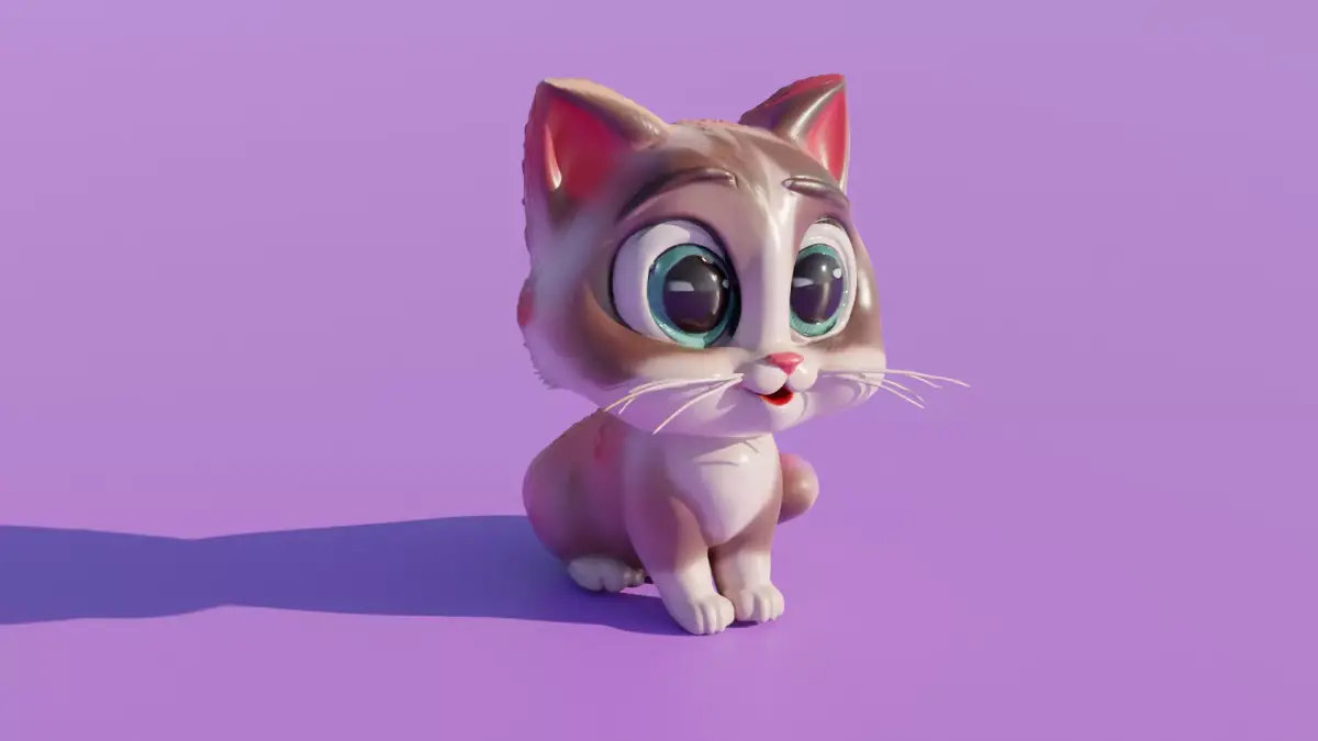 Cute Cat Low-poly 3D model purchase