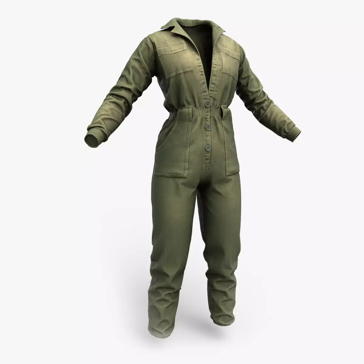 Woman Overalls Game Ready  Low-poly 3D model