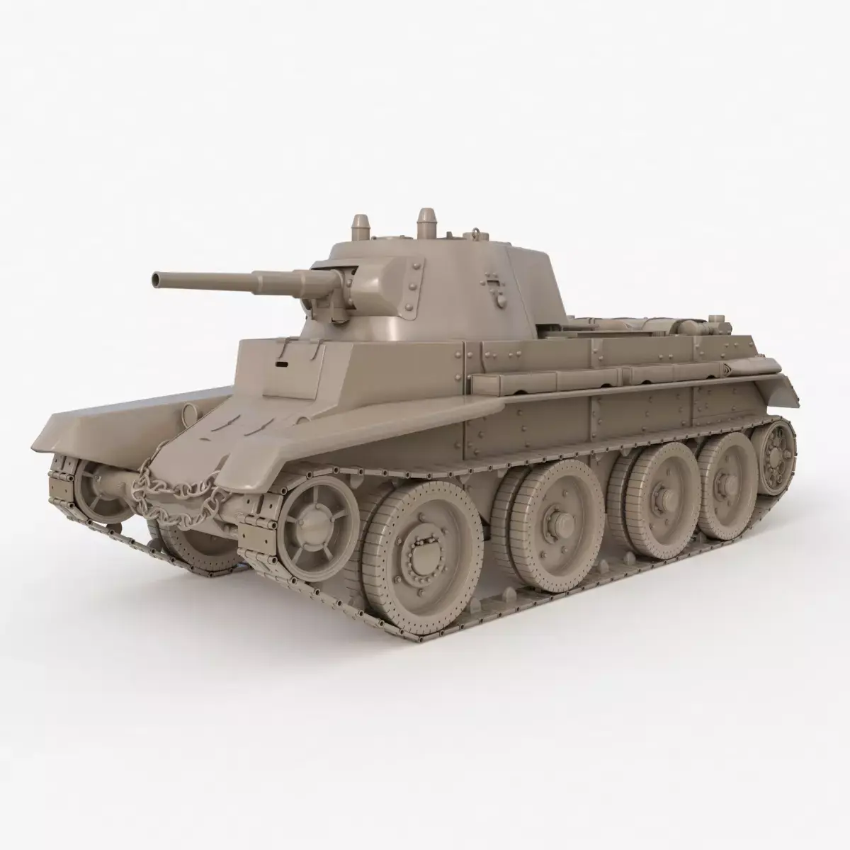 Tank BT 7 Clay Vray  3D model