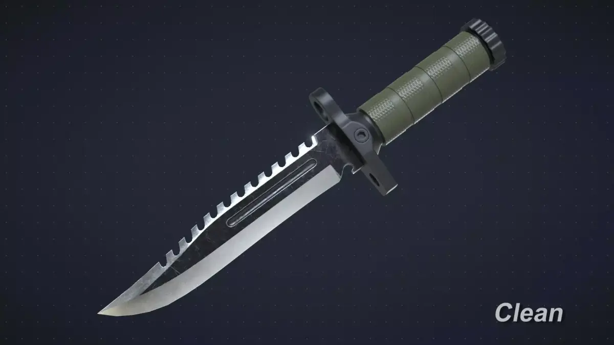Tactical Survival Knife Game Ready Low-poly 3D model
