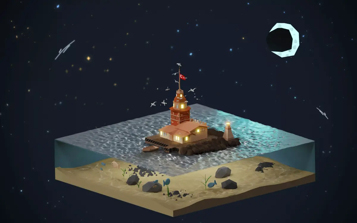 Maiden s Tower Low-poly 3D model