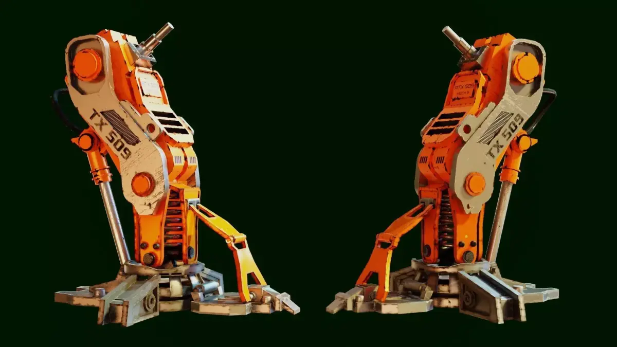 robot leg parts  Low-poly 3D model