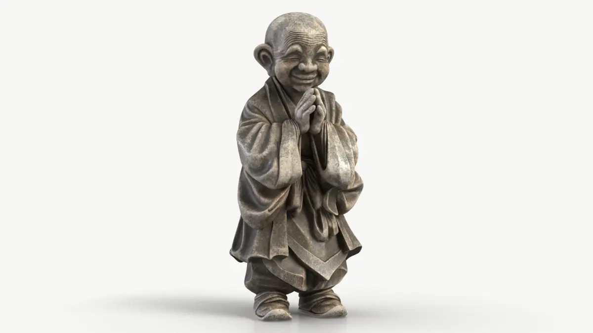 Smiling Monk Statue 1 3D model