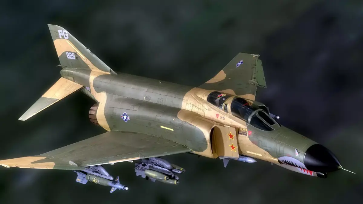 F4 Phantom 2 Forest-with Cockpit-Fully Rigged-High Resolution Low-poly 3D model