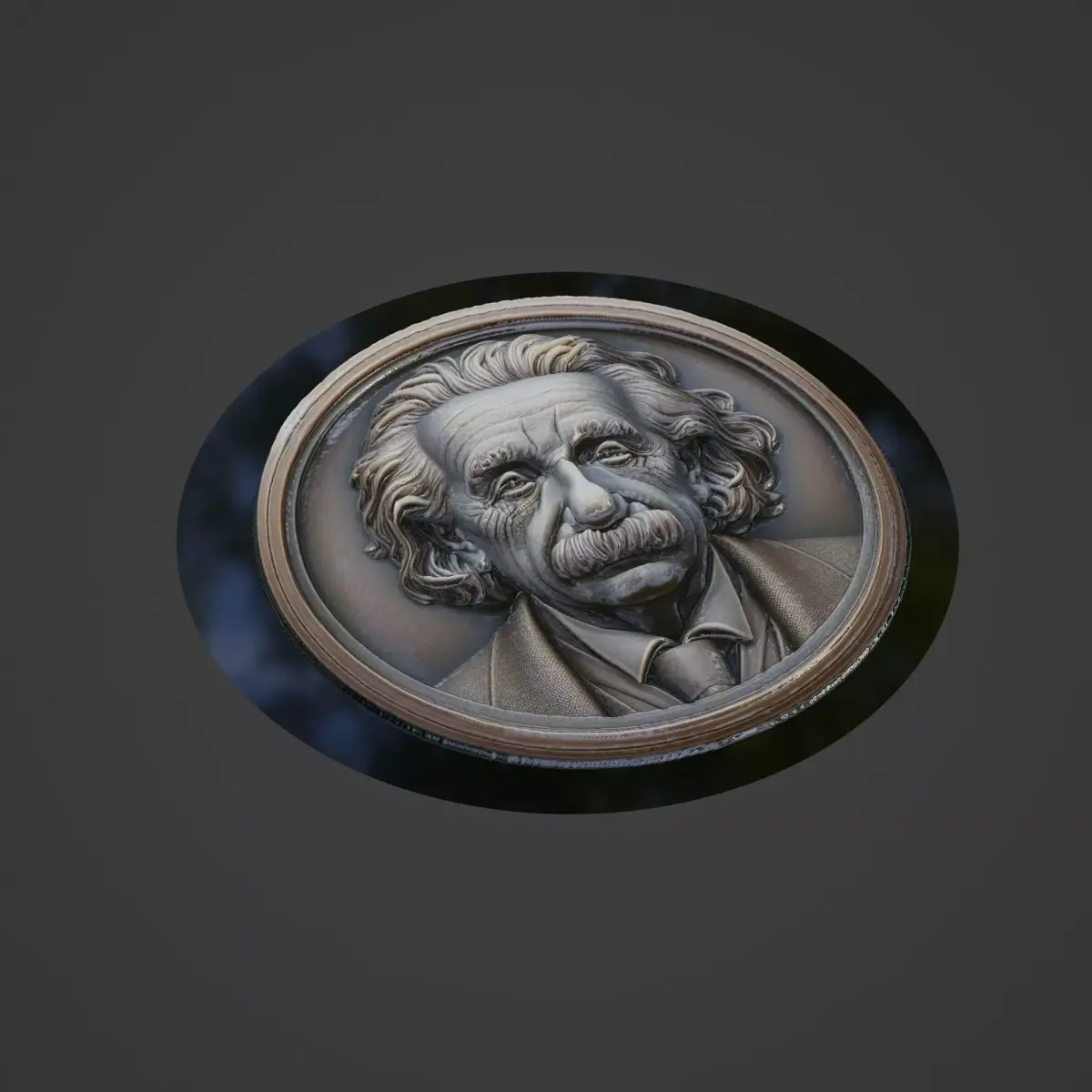Albert Einstein Medallion 3D print model get